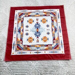 Vintage Bandana Red Southwestern Tribal Geometric Aztec Boho Cowboy Festival